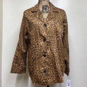 NWT Lauren Ralph Lauren Leopard spring Pajama Top